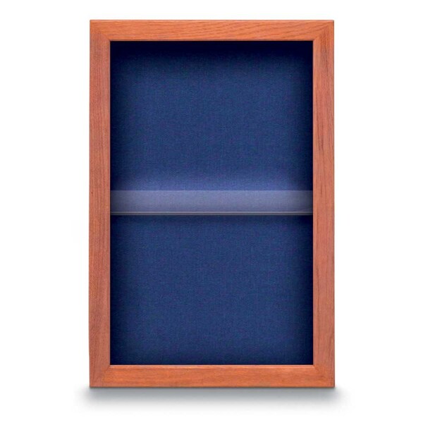 United Visual Products Indoor Enclosed Combo Board, 48"x36", Black Frame/Blue & Cobalt UVCB4836B-BLUE-COBACC - main